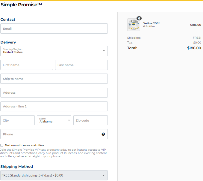 Xetina 20 Xetina 20 Order Page